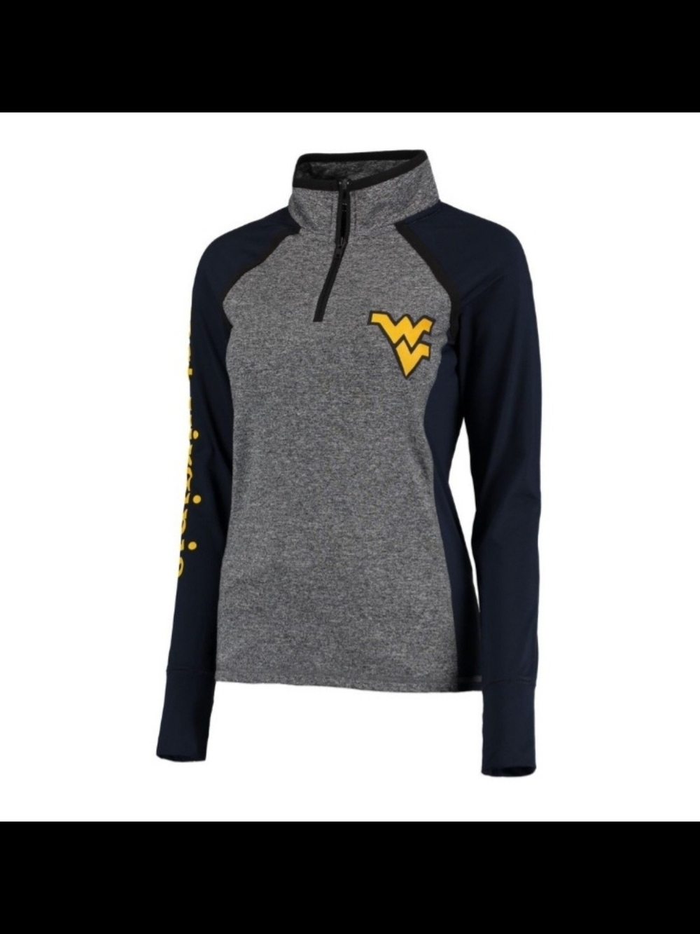 Women's Grey & Navy Quarter-Zip Performance Pullover